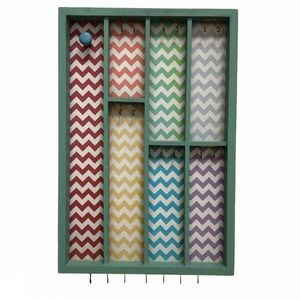 Wooden distressed jewelry organizer/ holder